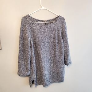 Talbots sweater crew neck blue heathered medium petite women's